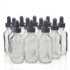 Botellas de vidrio transparente con gotero de vidrio, para aceites esenciales, químicos de laboratorio, reactivo e líquido, 2 Oz, 60ml, 12 Uds. ► Foto 1/6