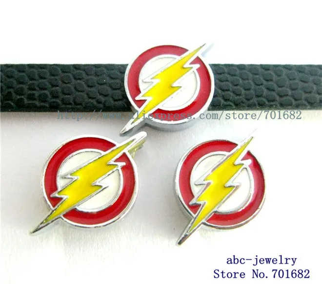 

slide Charms can through 8mm Wristband pet collar Flash 10pcs Internal Dia.8mm wholesales SL246