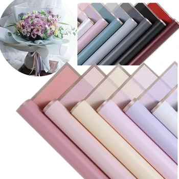 

20pcs Christmas Waterproof Solid Color Flower Wrapping Paper Birthday Decoration Paper Bouquet Packaging Material for Home Deco