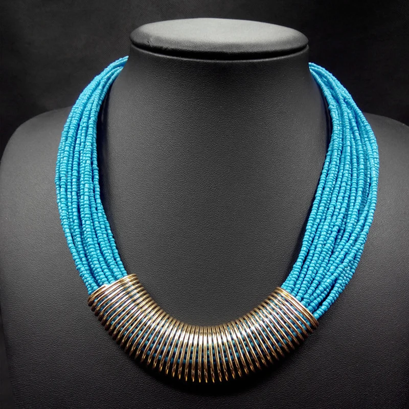 2018 Bijoux модное национальное ожерелье для женщин пробки многоцветные бусы