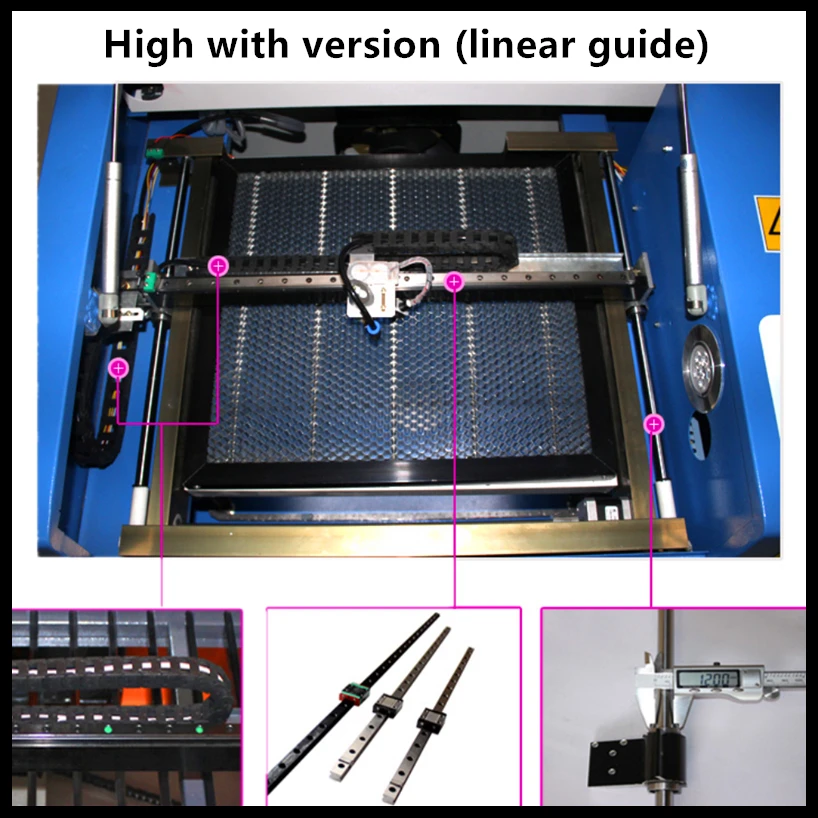 40 Вт co2 мини diy 3040 лазерный гравировальный станок, лазерный гравер, станок для лазерной резки, рабочая зона 30*40 см, линейная направляющая