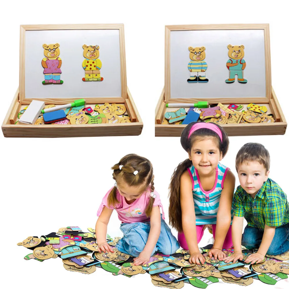 

2019 Multifunctional Drawing Writing Board Magnetic Puzzle Double Easel Toy high quality Educational Toys for Kids Gift