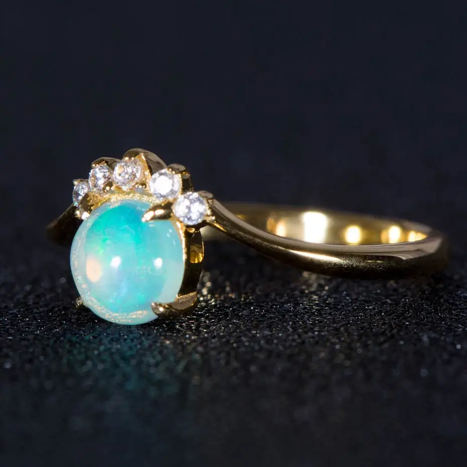 Kuolit, кольца с натуральным опалом и драгоценным камнем для женщин, 925 пробы, серебряное кольцо с огненным камнем, кольцо для свадьбы, помолвки, хорошее ювелирное изделие