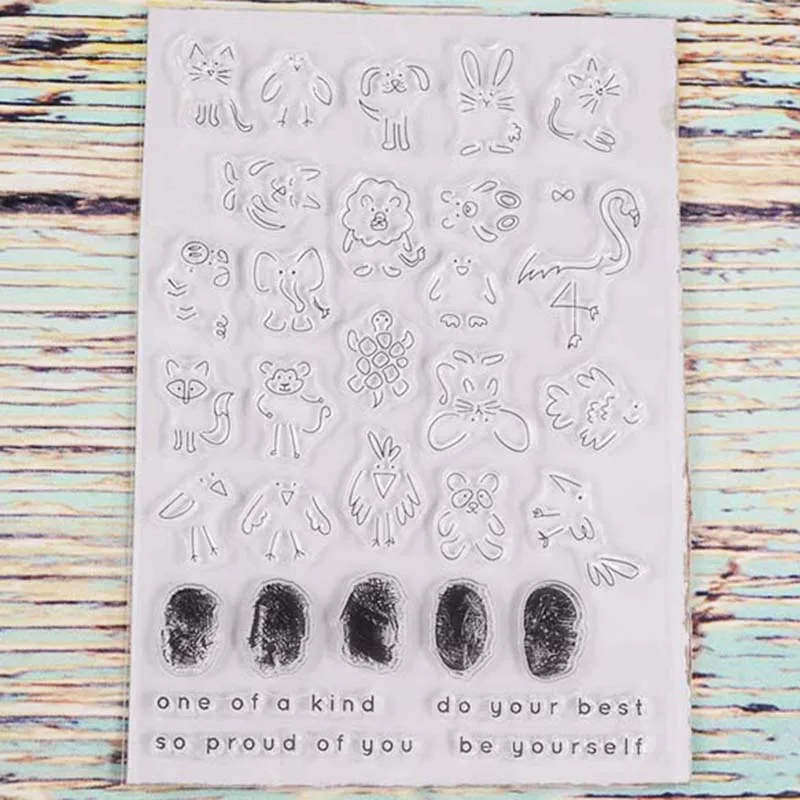 

Finger draw transparent clear stamp for DIY Scrapbooking/Card Making/Kids Christmas Fun Decoration Supplies