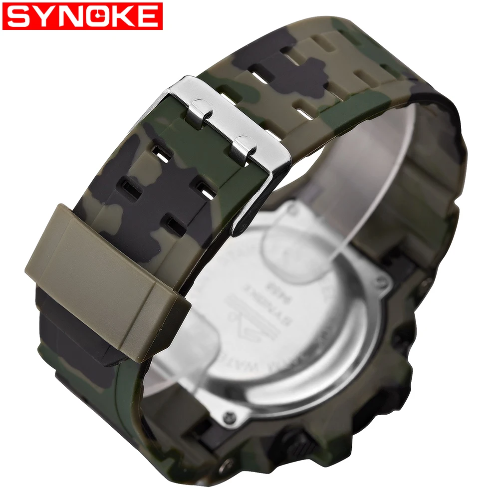 SYNOKE 9448 Новый Спорт на открытом воздухе армия часы камуфляж цвет для мужчин
