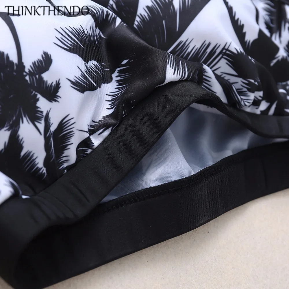 THINKTHENDO 2017 Mujer Sexy Women Bikinis Set Female Beach Swimwear Push Up Swimsuit Tops High Waist Shorts Bathing Suits Floral