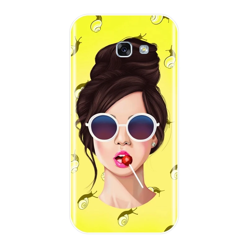 Силиконовый чехол для телефона Samsung Galaxy A3 A5 A7 2016 2017 Желтая Мягкая задняя крышка 2018