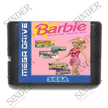 BarbieVacation Adventure 16 bit MD игровая карта для sega Mega Drive для Genesis