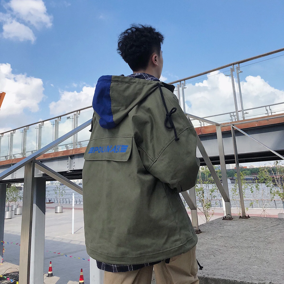 Hong Kong style bf jacket male winter Korean version of the trend loose