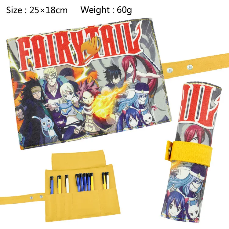 

Fairy Tail Canvas Roll Up Pencil Bag Anime Pencil Case Kids Boy Gift Stationery School Supplies