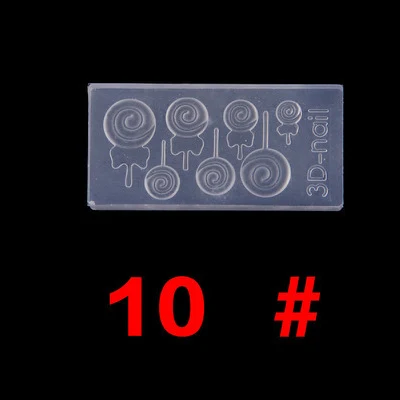 10 3D акриловые пресс-форм для нейл-арта украшения DIY гель лак инструментальные силиконовые формы для нейл-арта Шаблоны узор пресс-форм декор для ногтей, Салон дизайн - Цвет: 10