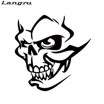 

Langru Car Stying Scary Demon Face Skull Vinyl Decal Sticker Car Truck Window Creative Stickers Jdm