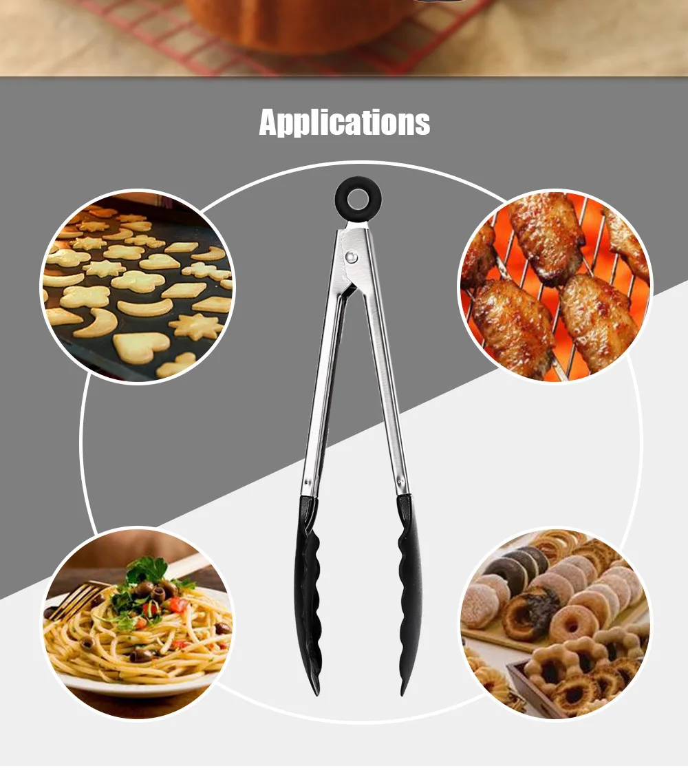 11 inch Stainless Steel Food Clip Bread Folder Barbecue Baking Tool