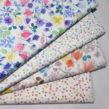 DIY Хлопок Шитье саржевая ткань хлопок ткань для Детское лоскутное одеяло дышащая ткань 50 см* 160 см с цветочным принтом