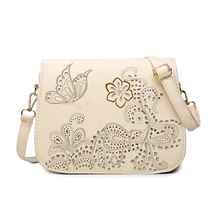 Blumen und Schmetterlinge Weinlese Höhlen Heraus Umhängetasche Ladies Sattel Messenger Bags Frauen Handtaschen