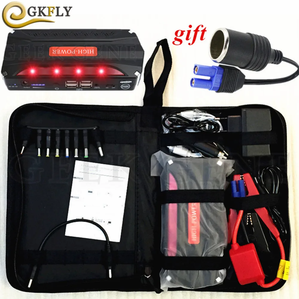 

GKFLY Petrol Diesel Starting Device 12V 600A Car Jump Starte 4USB Power Bank Car Battery Charger Booster Car Starter LED Lights