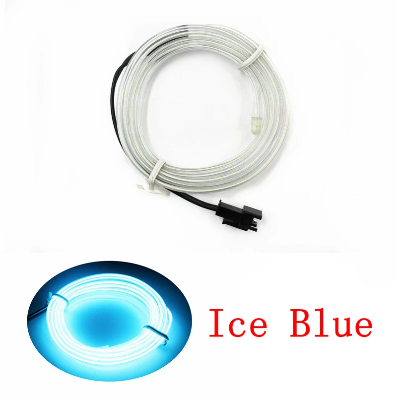 EL провода с 6 мм Вышивание Edg 50/100/200/500 м 2,3 мм флеш-веревка трубки кабель гибкая неоновая лампа светящиеся гирлянды светильник украшение автомобиля - Испускаемый цвет: Ice Blue
