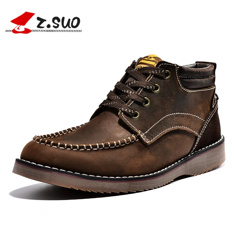 

Z. Suo men shoes the male head layer cowhide Hiking ,leather with retro men's boots,Hiking Shoes
