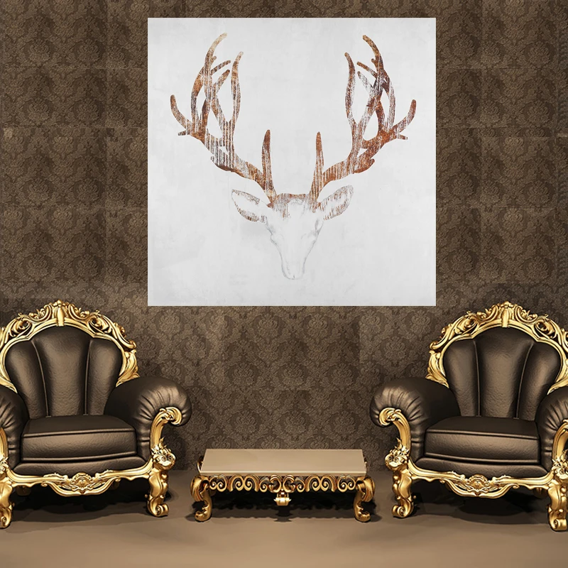 

1 Pieces Abstract Animal Deer Bone Wall Art Canvas Painting Home Decoration Bedroom Living Room Kids Room Painting Calligraphy