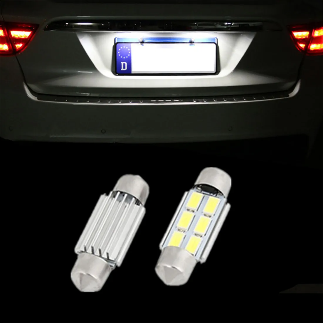 36mm No Error License Plate LED Light Bulbs Lamp C5W For Volkswagen VW