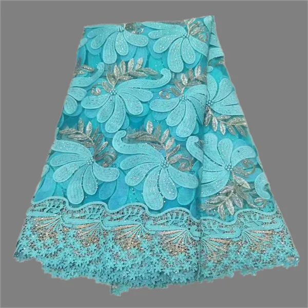 

Excellent French net lace fabric tulle mesh fabric with cord lace and rhinestones VRN147(5yards/lot)