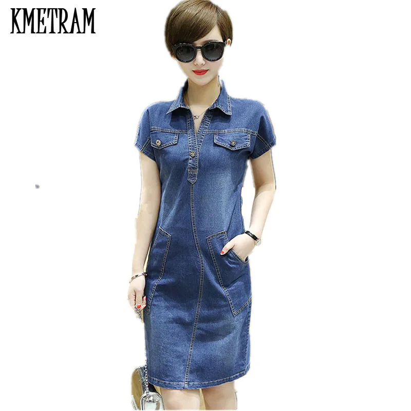 Korean Denim Dress Robe Femme ete 2018 Blue Vestido Jeans Summer ...