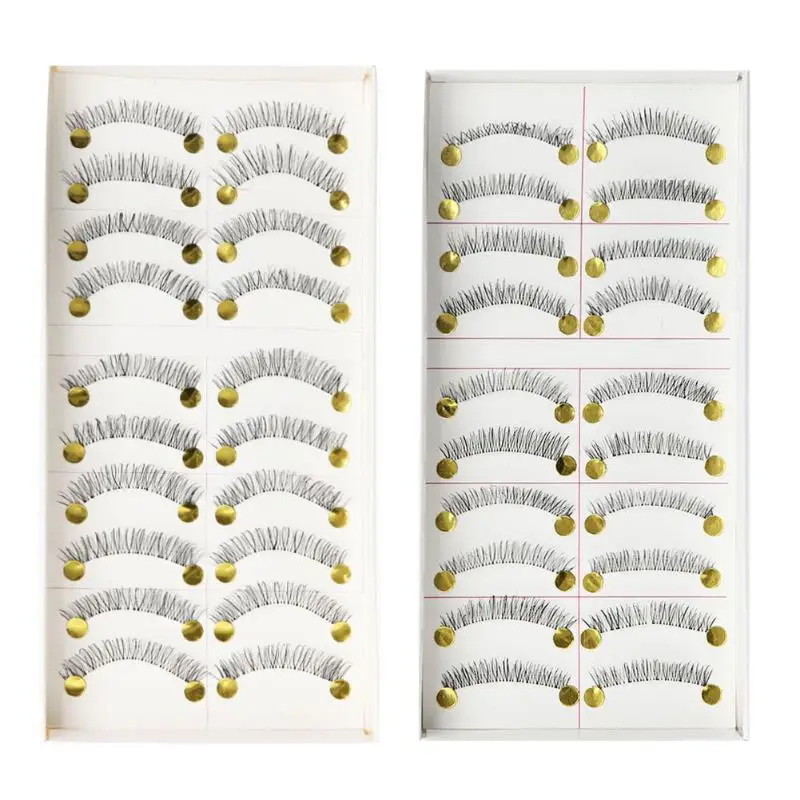 

10 Pairs Transparent Stem Handmade Makeup Natural Fake Black Eye Lashes