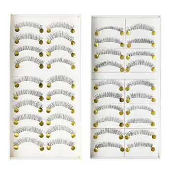 

10 Pairs Transparent Stem Handmade Makeup Natural Fake Black Eye Lashes
