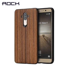 ROCK Texturé série Cas de Téléphone pour Huawei Mate 9 cas, grain en bois couverture souple pour Compagnon 9