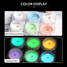 Неоновые цвета яркий лак для ногтей порошок светится в темноте пыль светящийся пигмент украшения для ногтей искусство взрыв флуоресцентный светящийся