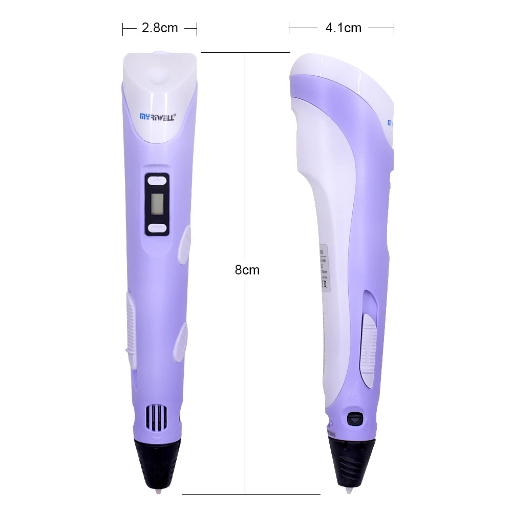 Original Myriwell 3D Pen LED Display DIY 3D Printing Pen Printer Wireless Charging with 9M 1.75mm PCL Filament for Kids Painting