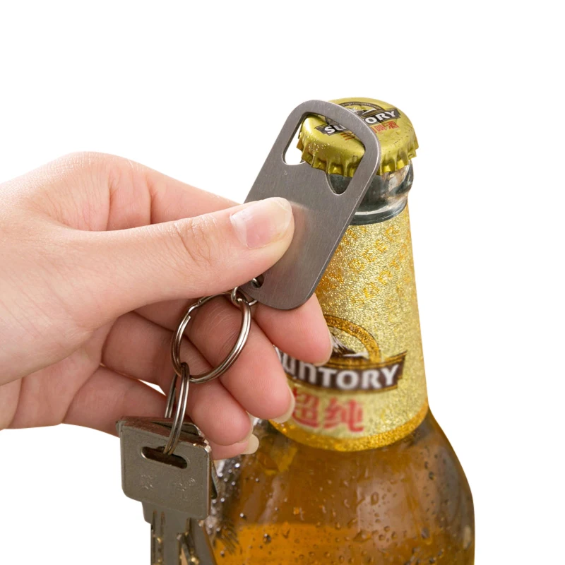 

XZJJA Portable Stainless Steel Keychain Beer Opener Travel Outdoor Picnic Jar Opener Dinner Party Bar Tools Key Bottle Opener