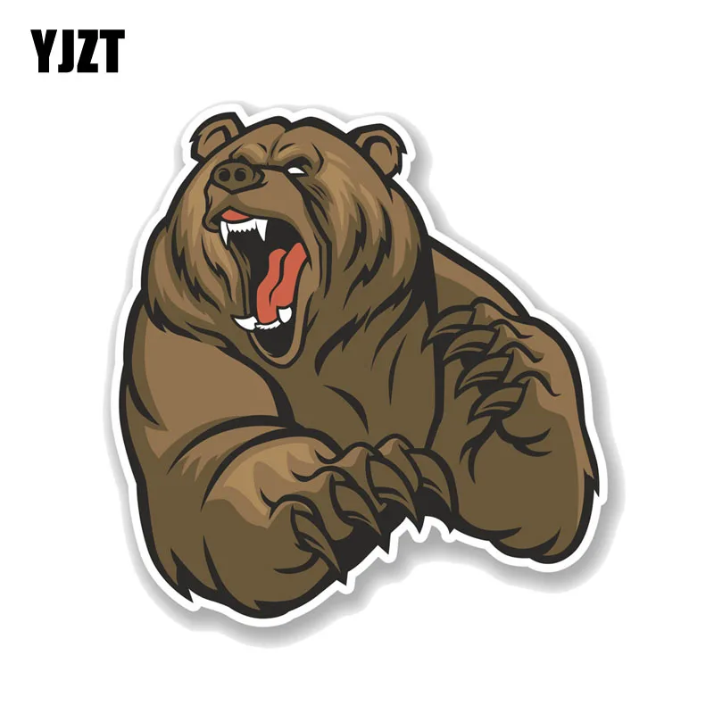 YJZT 12 7 см * 13 3 мультфильм Angry Brown Bear ПВХ мотоцикл стикер автомобиля 11 00730|Наклейки на