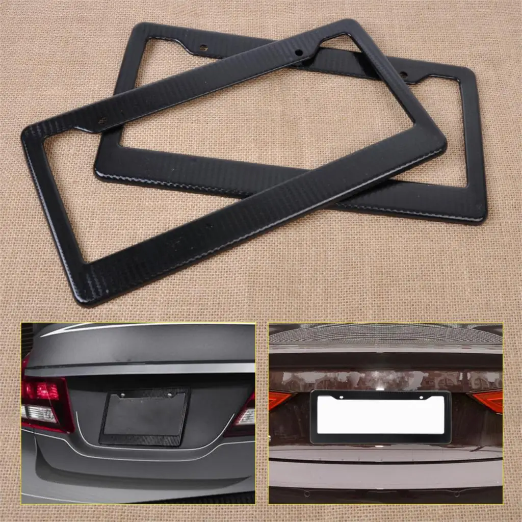 Us 1127 28 Offdwcx High Quality 2pcs Jdm Front Rear Carbon Fiber Look Usacanada License Plate Frame Tag Cover Holder For Auto Truck Vehicles In