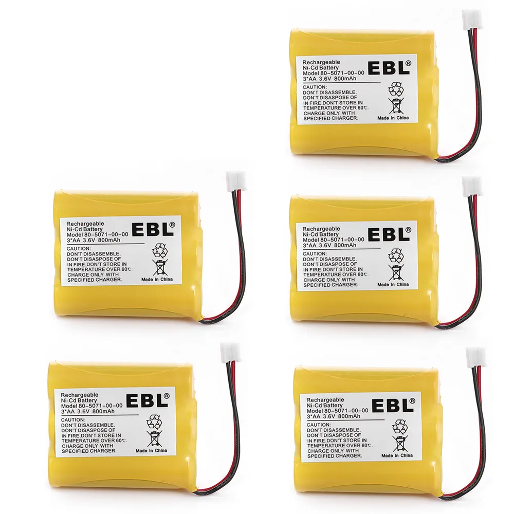 5pcs EBL 800mAh 3.6v Ni cd Replacement Battery For Vtech Cordless Phone