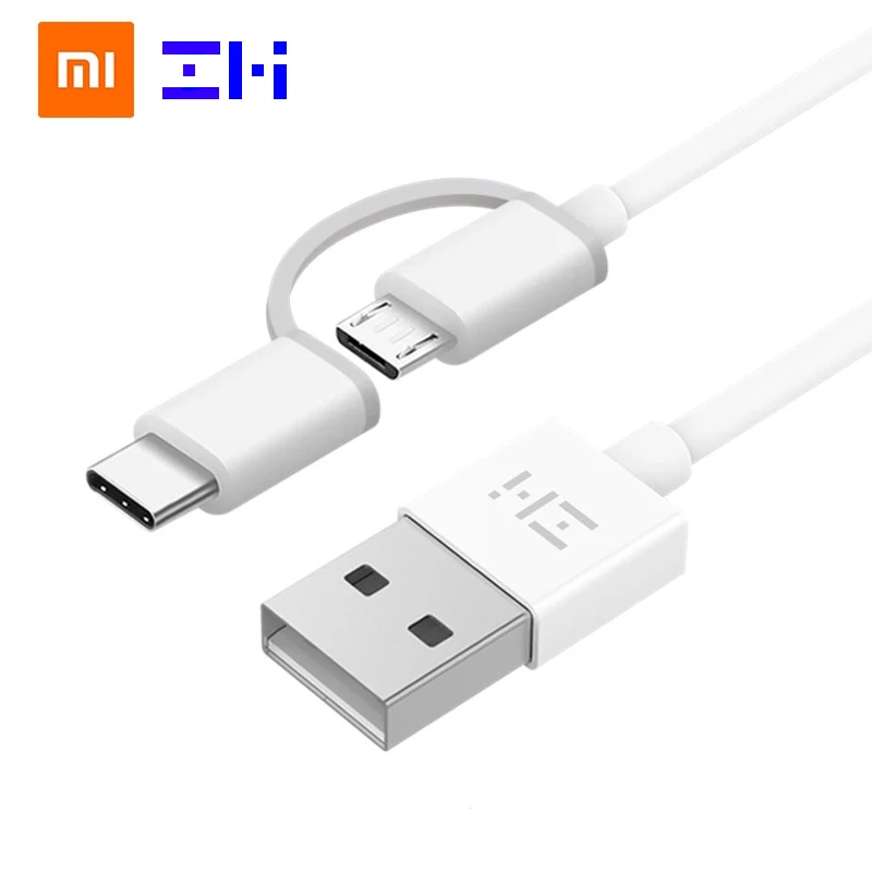 

ZMI 2 in 1 cable micro usb to type c data charging cable for For samsung huawei xiaomi oneplus 6 usb c cable 0.3m short Android