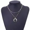 ALIUTOM 2017 nueva moda collar de cuerno doble media luna Luna collar joyas Boho mínimo regalo de la novia ► Foto 2/5