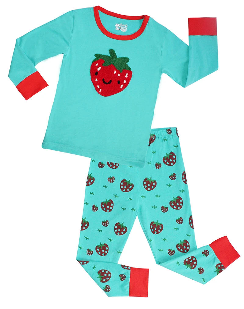 Cotton Long Sleeve Children Pajamas Clothing Set Cute Cartoon Kids