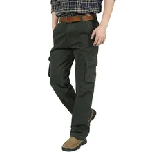 Осенне-зимние брюки карго мужские военные повседневные регулярная Средняя Талия Брюки мужские много карманов прямые Тактические Брюки Большие размеры 30-44