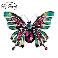 

XY Fancy Vintage Large Enamel Butterfly Brooches Corsage Fashion Personality Plating Violetta Breast Pin Jewelry for women zk30