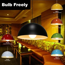 Лампочка свободно полукруг алюминиевый одноголовый подвесной светильник черный белый красный Многоцветный простой модный подвесной светильник colgante luz