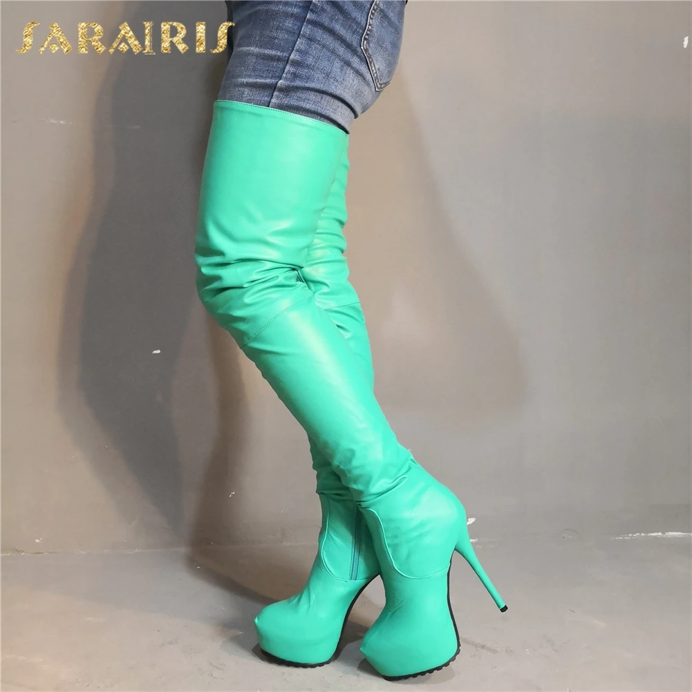 

Sarairis Brand Design Big Size 35-47 Platform Women Shoes Woman Sexy Boots Thin High Heels Shoes Women Over The Knee Boots