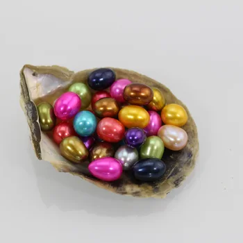

7-8MM Colored Cultured Pearl Beads Natural Oval Pearl Beads DIY Loose Beads For Jewelry Making 20pcs Rice Pearls Gift FP395