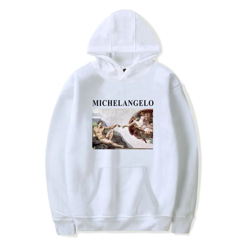Günstige TJ Bekleidungs Michelangelo hoodies Sistina Harajuku Ulzzang Kunst hoodies Van Gogh T Shirt Femme Kleidung Lange Hülse hoodies