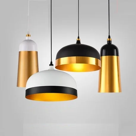 

Nordic Loft Style Half Aluminum Droplight Modern LED Pendant Light Fixtures For Living Dining Room Hanging Lamp Home Lighting