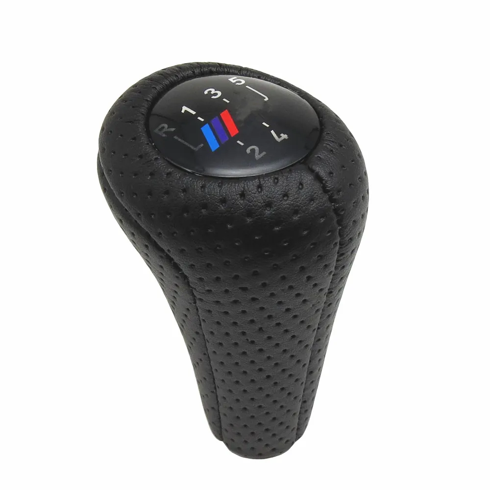 

FaroeChi 5 Speed Authentic Leather Car Gear Shift Knob With M Logo for BMW E60 E90 E46 E36 all series