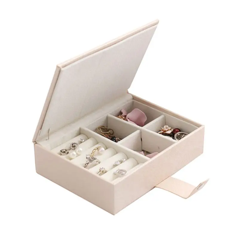 Jewelry Case Faux Leather High end Storage Box Portable Large