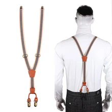 Новые оригинальные винтажные подтяжки унисекс 2 регулируемые пряжки 4 зажимы дизайн подтяжки для мужчин и женщин эластичные брюки толстовка с тесемками