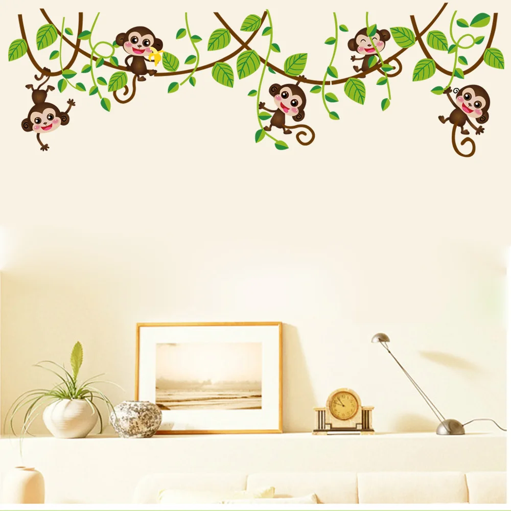 7247 Cute Mini Monkeys Vinyl Wall Stickers Decals Children Animals