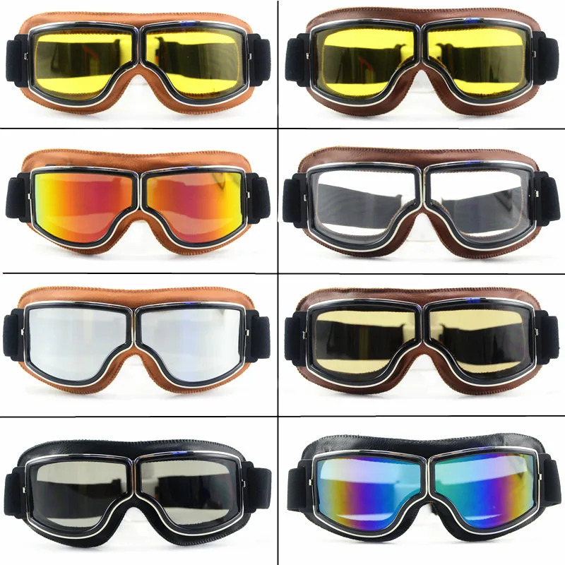 

Motocross Goggles Helmet Pilot Scooter Retro Moto Outdoor Dirt Bike Riding Sunglasses Motorcycle Glasses Goggles Off-Road
